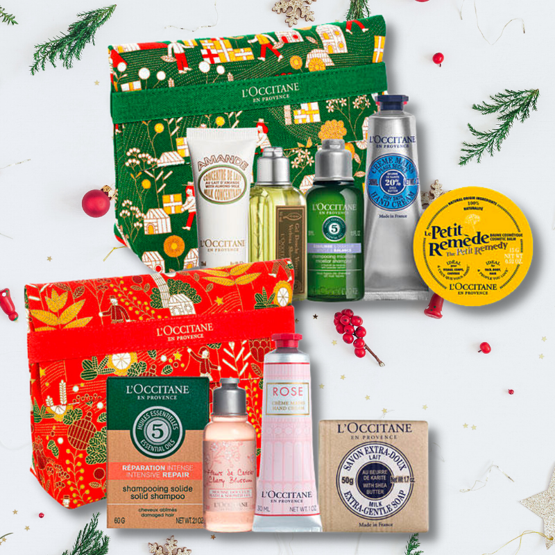 L'OCCITANE 歐舒丹 限定禮盒 化妝包組 花香/普羅旺斯 新年 旅行組 禮盒 交換禮物 附發票️【心心哈德】現貨 全館499超取免運｜全場下殺★滿額再享折扣