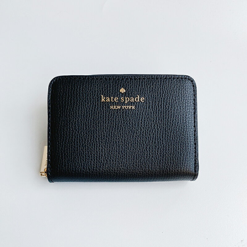美國百分百【全新真品】Kate Spade 皮夾 零錢包 素色 皮革 短夾 女用 精品 黑色 CD56 女神手袋 3