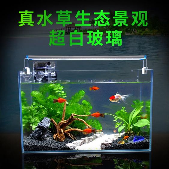 超白魚缸水族箱小型玻璃客廳桌面真水草生態造景裝飾草缸金魚缸 林之舍家居 Rakuten樂天市場