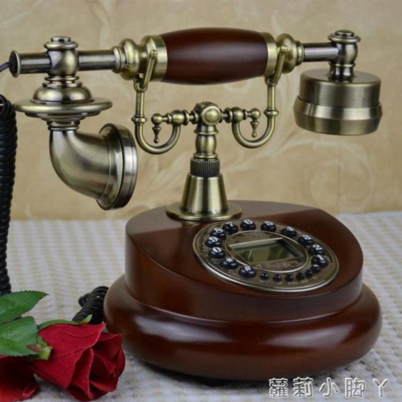 復古電話機歐式座機家用仿古電話機無線時尚創意美式實木旋轉電話NMS