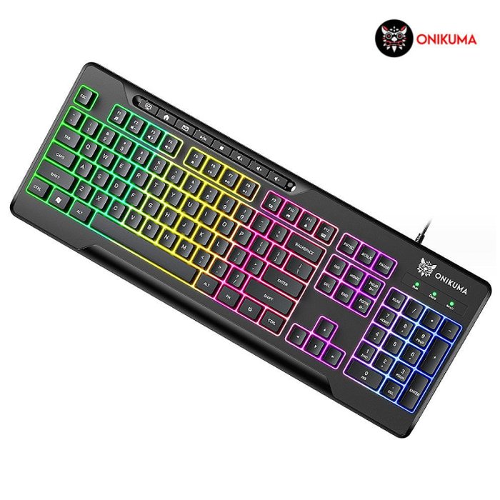 ONIKUMA G32 靜音多彩背光鍵盤 靜音鍵盤 RGB燈光鍵盤【APP下單4%點數回饋】
