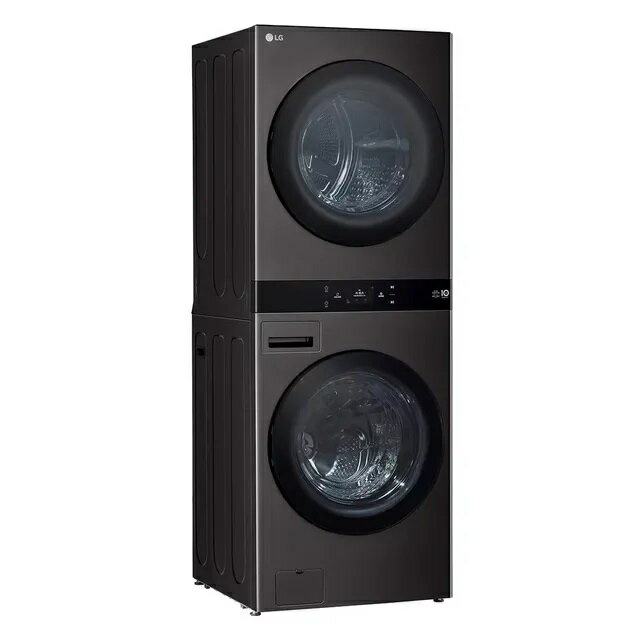 LG 樂金22公斤+20公斤 WashTower AI 智控熱泵除濕洗乾衣機 WD-S2220B (尊爵黑)