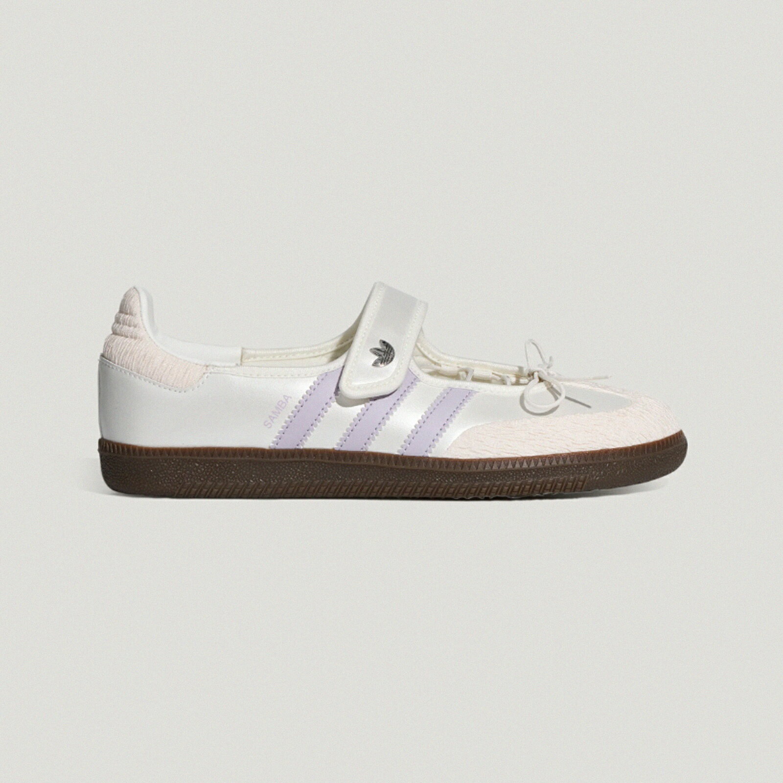 adidas 愛迪達 瑪莉珍鞋 Samba Jane W 女鞋 米白 紫 休閒鞋 魔鬼氈 LB8627
