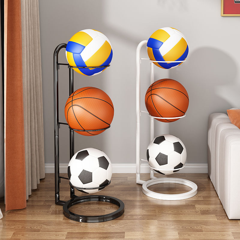 籃球收納架家用室內足排球簡易整理架兒童球類擺放收納筐置物架子