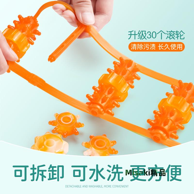 拉背條按摩器肩頸椎背部疏通經絡滾珠後背不求人按摩神器手動滾輪-Misaki精品