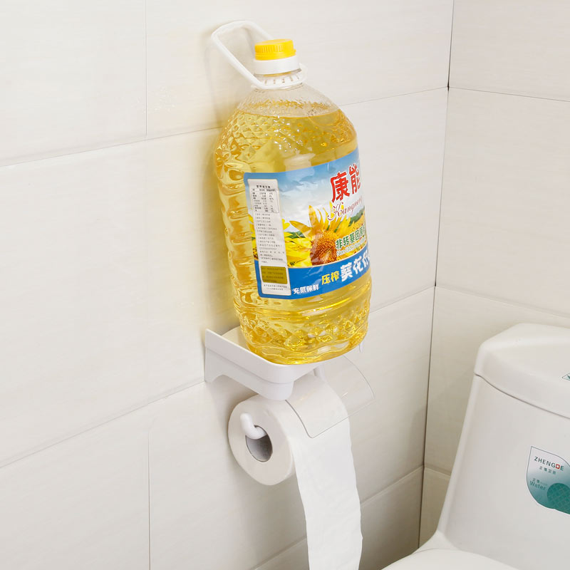 紙巾架衛生間塑料卷紙筒架手機置物架強力免打孔浴室廁所防水創意