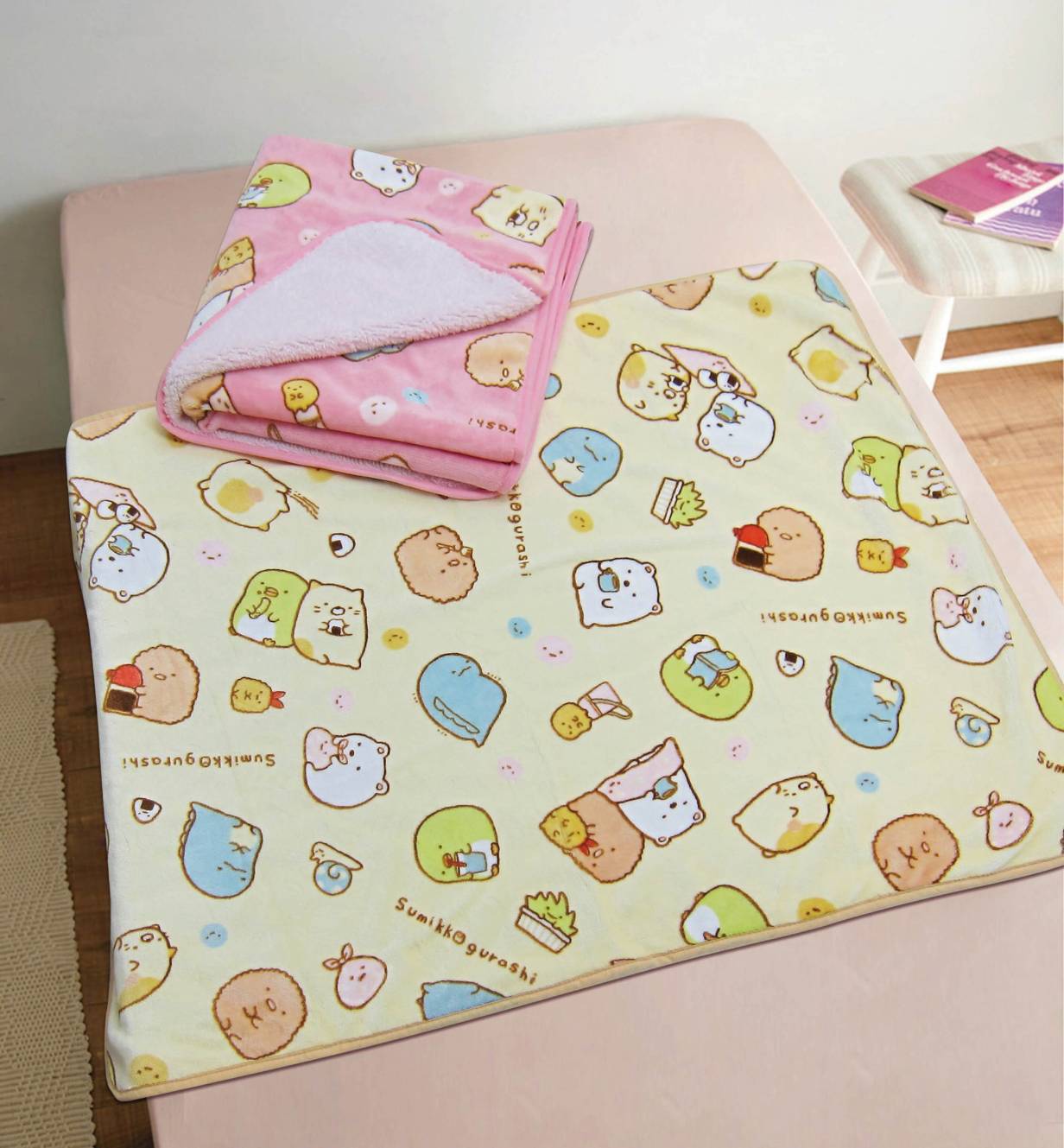 大賀屋正版角落生物羊羔絨法蘭絨毯粉黃毯子毛毯毯被子絨毛毯保暖被角落小夥伴t 大賀屋 Rakuten樂天市場
