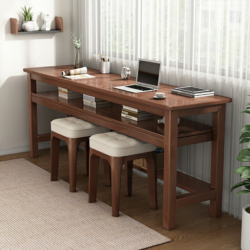 辦公桌 書桌 電腦桌 工作桌雙人全實木書桌靠窗學生寫字桌電腦桌家用辦公桌小戶型臥室長條桌