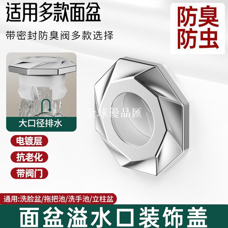 【全球優品匯】洗臉盆溢水孔塞裝飾蓋電鍍層防臭塞洗手池孔塞面盆溢水孔堵頭配件