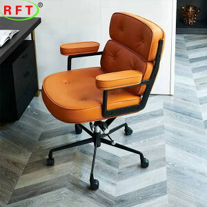 椅設計師款辦公椅昇降旋轉電腦椅皮實木椅