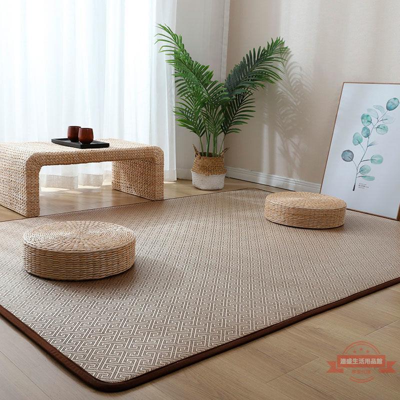 竹編地毯2022新款夏季藤編涼席地墊客廳沙發墊臥室床邊毯榻榻米墊