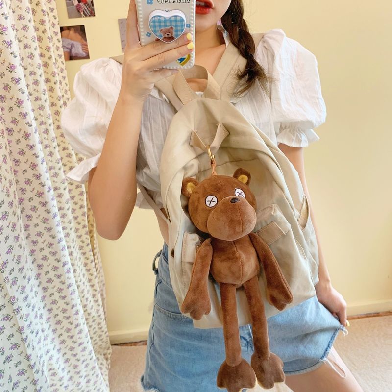 小熊公仔書包掛件創意可愛卡通毛絨玩具個性玩偶揹包掛飾生日禮物
