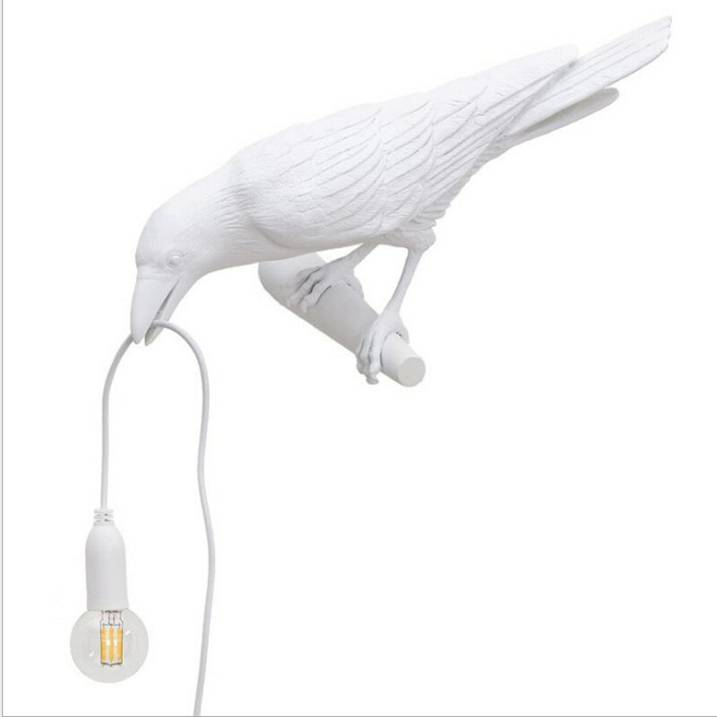 【免運】款吉祥鳥樹脂壁燈北歐簡約創意床頭小夜燈動物裝擺飾小鳥臺燈