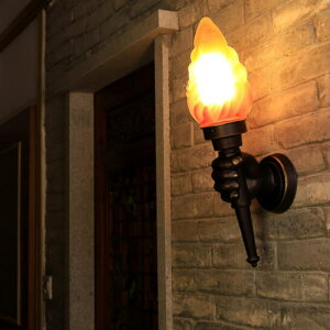 火焰火把壁燈個性創意火鍋店餐廳咖啡廳仿真閃爍黨建布景火炬壁燈