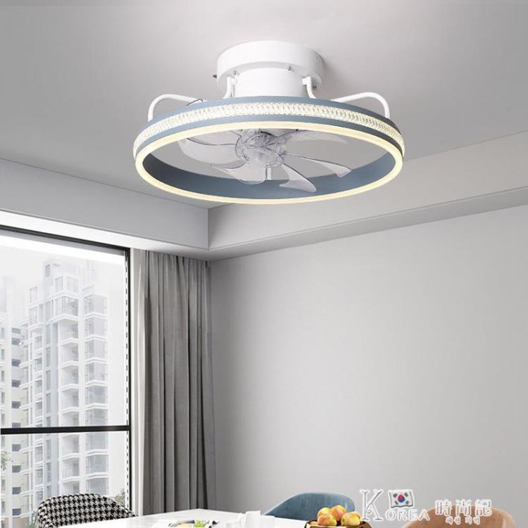 新款吸頂風扇燈現代簡約led客廳臥室餐廳電風扇帶燈可搖頭吊扇燈【摩可美家】