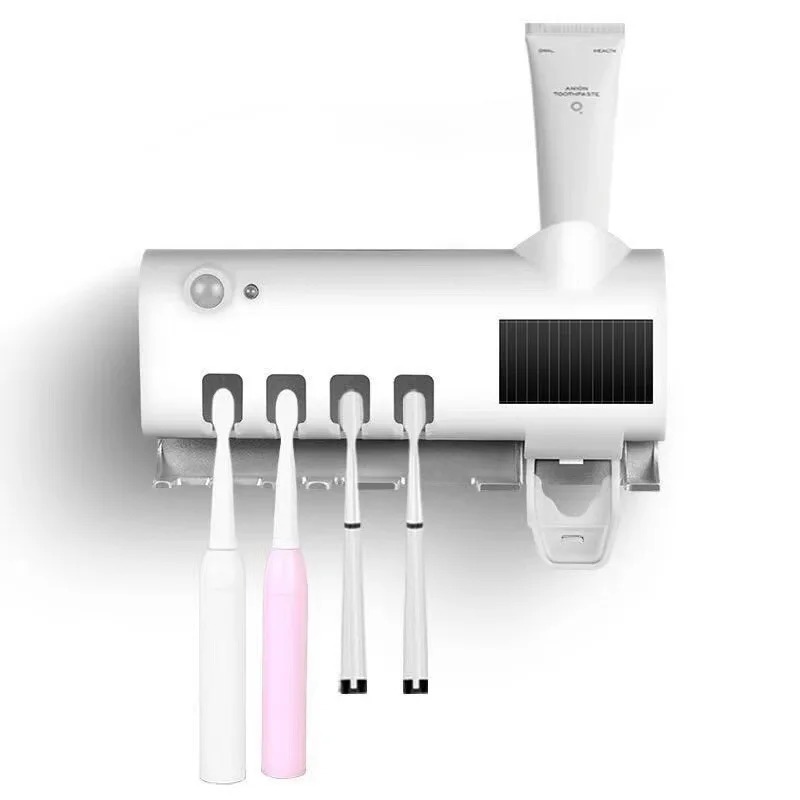 【日本代購】智慧型擠牙膏器 UV牙刷架 USB充電式擠牙膏器 自動感應裝置