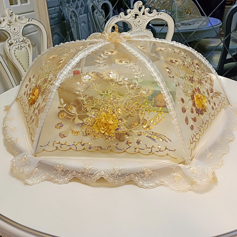蓋菜的防塵罩夏天菜蓋子食物罩家用防塵餐桌罩籠可折疊菜罩食用蓋