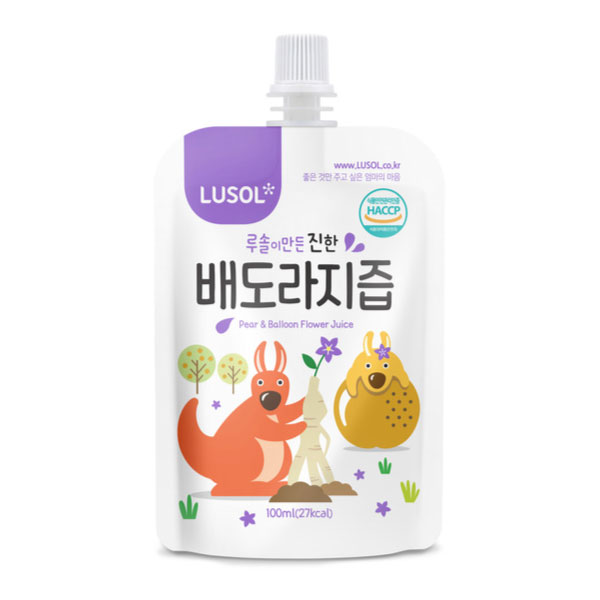 【任3包198-5/31】韓國 LUSOL 嬰幼兒雪梨桔梗汁100ml