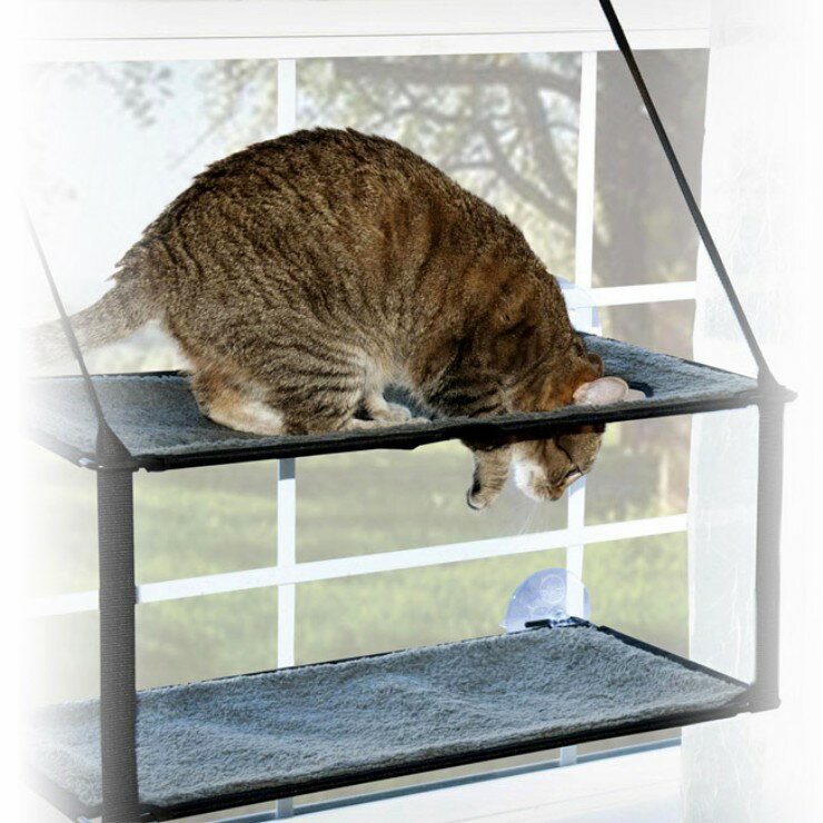 美國K&H 貓咪窗戶吸盤 雙層吊床
