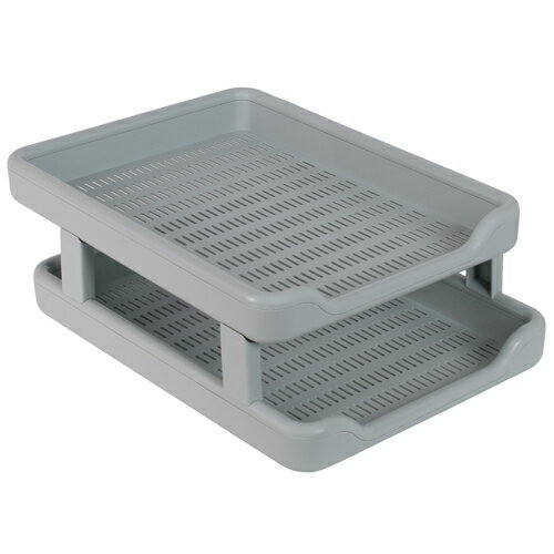 【立強 REGINA】 RS-212 灰 二層公文架/置物架 L38.5xW28.5H4cm  史代新文具