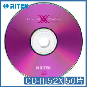 【最高22%點數】錸德 Ritek X系列 二代 CD-R 52X 50片 CD 光碟【限定樂天APP下單】