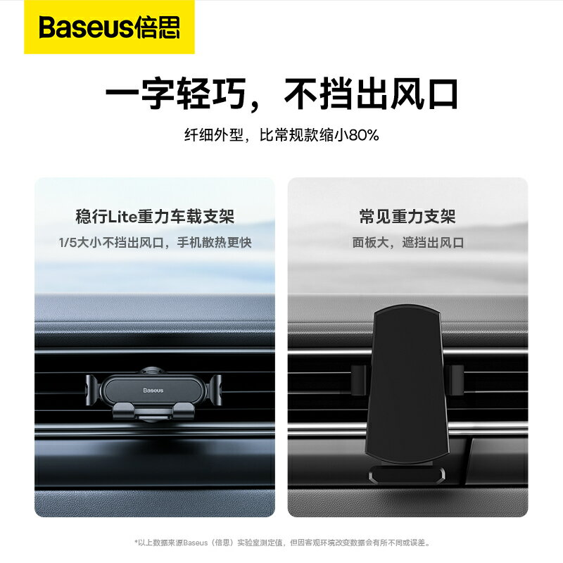 倍思手機車載支架汽車內導航萬能固定防抖出風口通用支撐重力感應