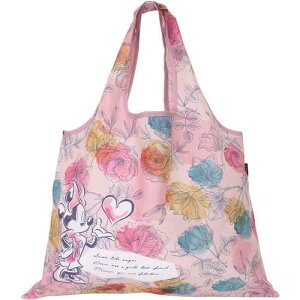 米妮 粉色 花朵 尼龍 購物袋 環保袋 手提袋 日貨 正版授權 02225401