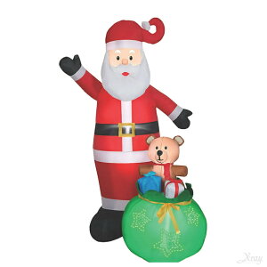 充氣-聖誕老公公提禮物袋，聖誕佈置 大型充氣 充氣擺飾好收納 聖誕充氣 聖誕老人擺飾，節慶王【X252377】