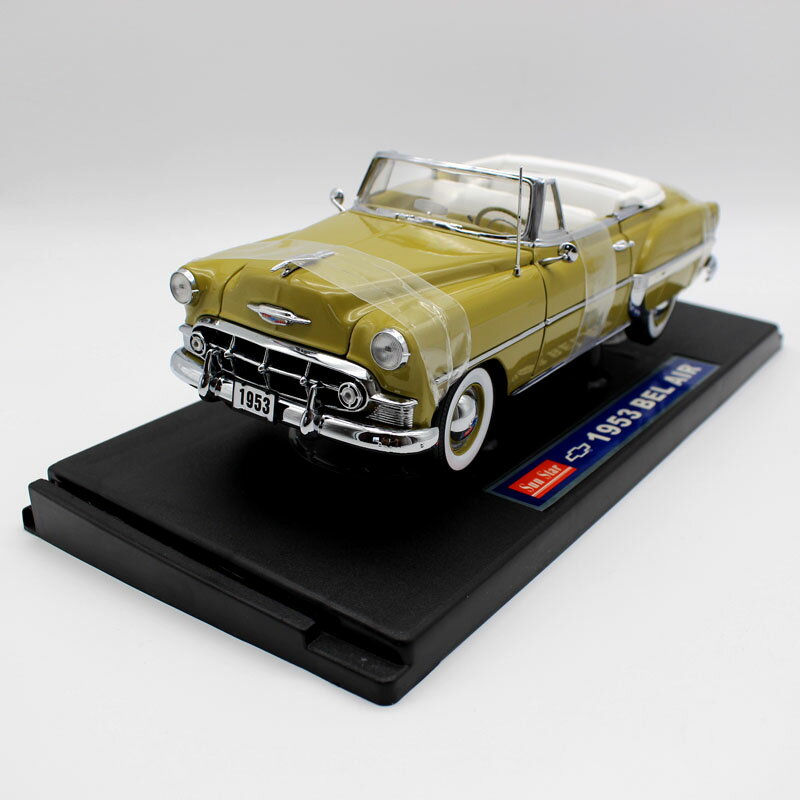 太陽星1：18 1953 年雪佛蘭克爾維特敞篷老爺車靜態模擬汽車模型