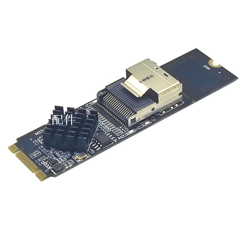 M.2 NVME KEY-M轉SFF-8087 SATA3擴充套件卡Mini-SAS/SATA硬碟轉接卡[領邦五金配件]