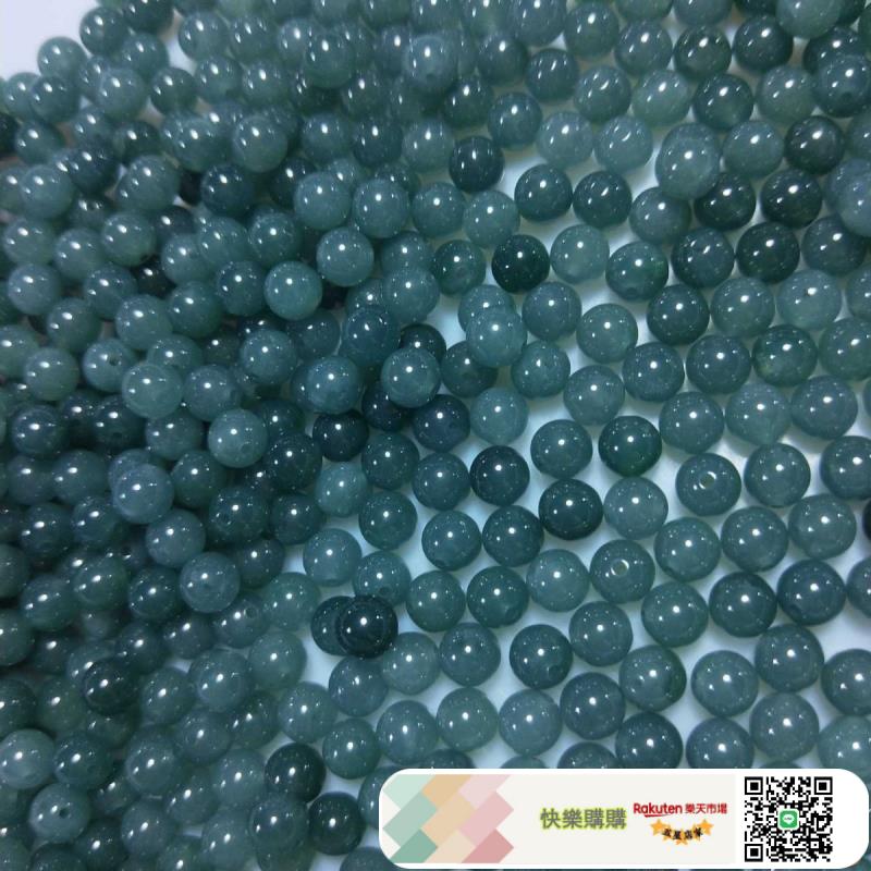 手串項鏈DIY配飾老坑天然玉石天然冰種A貨緬甸冰底藍水翡翠圓散珠