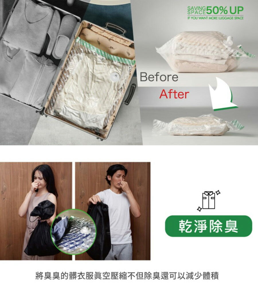 VAGO 專用真空壓縮收納袋 真空收納袋 旅行居家收納  多款尺寸 每盒2入 (需搭配VAGO壓縮機使用)【領券滿額再折千12/31止】 2
