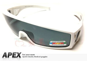 【【蘋果戶外】】APEX 1927 白 可搭配眼鏡使用 台灣製造 polarized 抗UV400 寶麗來偏光鏡片 運動型 太陽眼鏡 附原廠盒、擦拭布(袋)