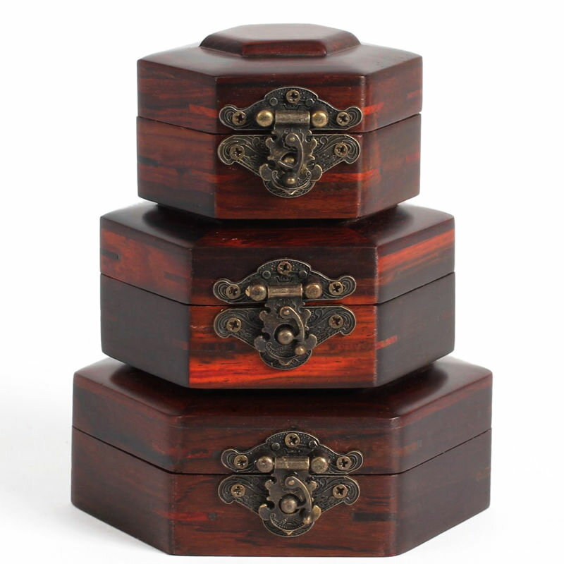 紅木首飾盒復古盒子 實木製玉器飾品盒小擺件 酸枝木質印章收納盒