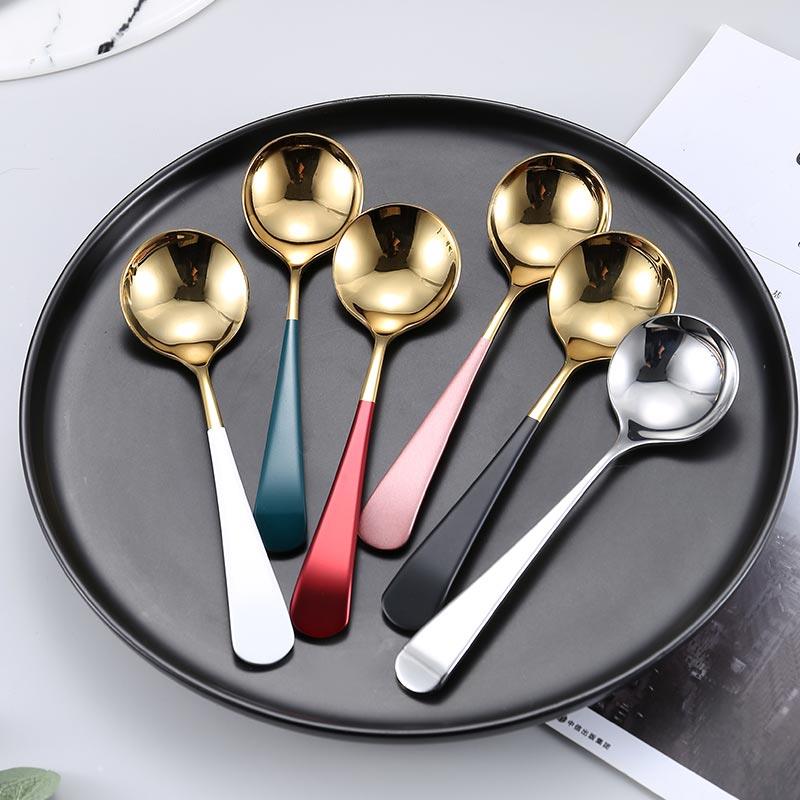 304不銹鋼勺子家用吃飯圓頭勺子創意韓式長柄可愛網紅湯勺小湯匙