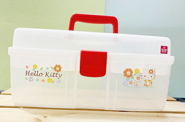 【震撼精品百貨】Hello Kitty 凱蒂貓 三麗鷗HELLO KITTY塑膠手提工具箱/收納盒*81000 震撼日式精品百貨
