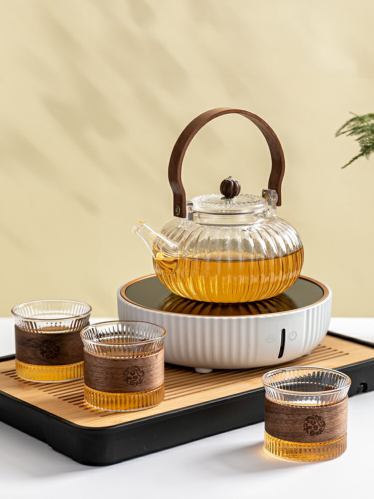 日式家用耐高溫花茶壺套裝下午茶茶具圍爐煮茶器具茶壺玻璃泡茶壺
