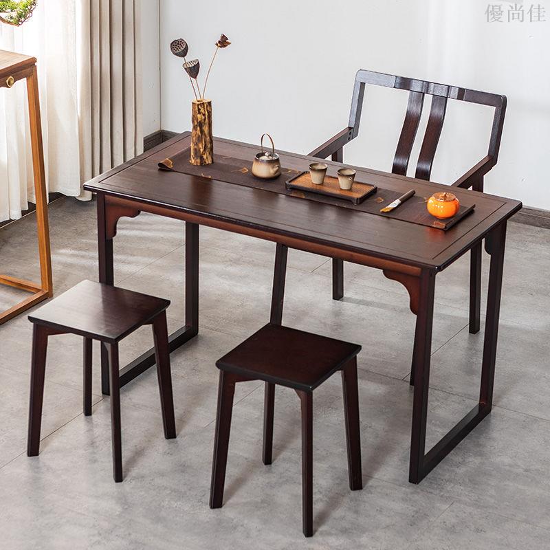 陽臺茶桌椅組合現代簡約家用茶臺新中式茶室小戶型簡易茶幾實木