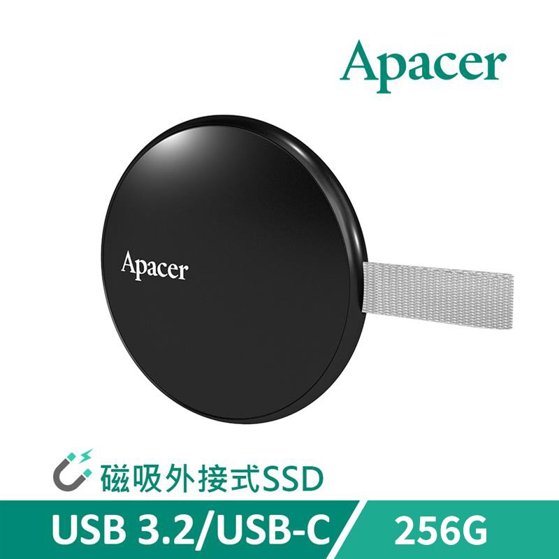 Apacer 256GB 磁吸可攜式固態硬碟 USB3.2 Gen2 Type-C 外接式行動SSD AS725 神腦生活【玉山信用卡+APP下單最高9%回饋★領券再折】