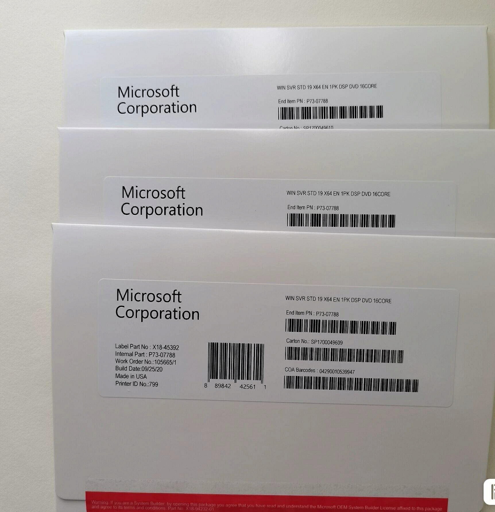 正版 Windows Server 2019 Standard 全新企業級伺服器系統 Win Ser【微軟批發零售】