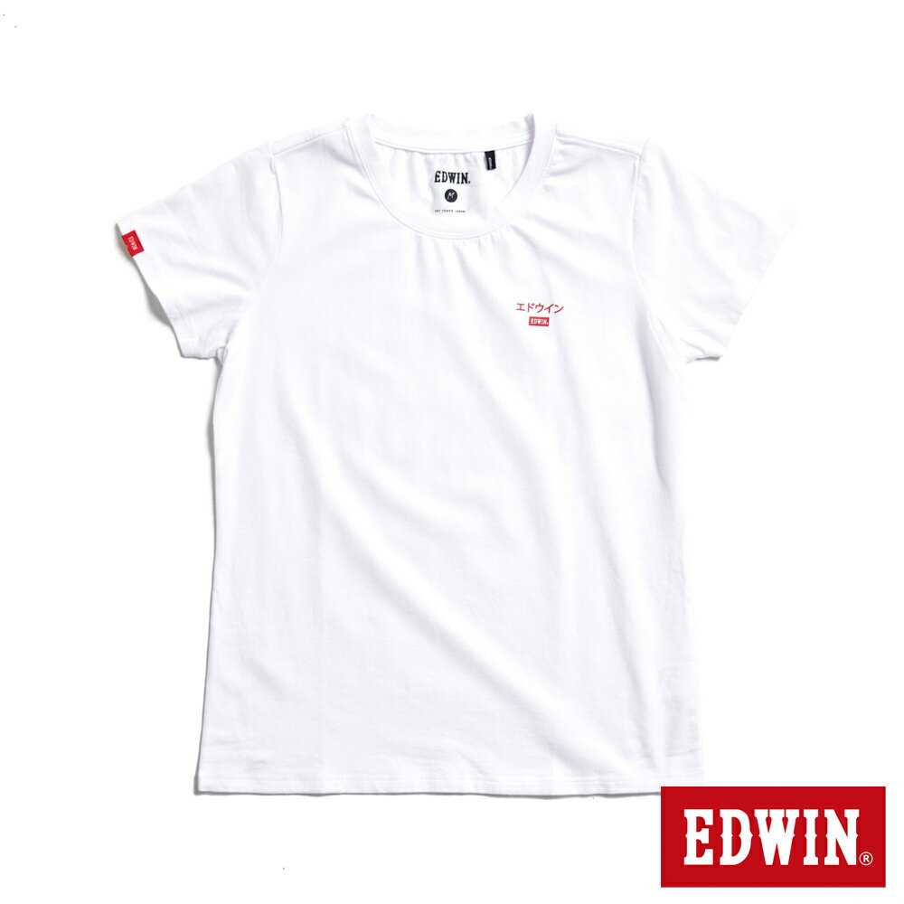 EDWIN 女款 第九代基本LOGO短袖T恤 (白色)
