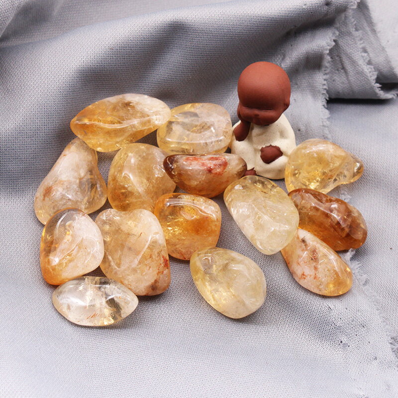 天然黃水晶原石擺件大顆粒水晶碎石魚缸裝飾石頭能量療俞石