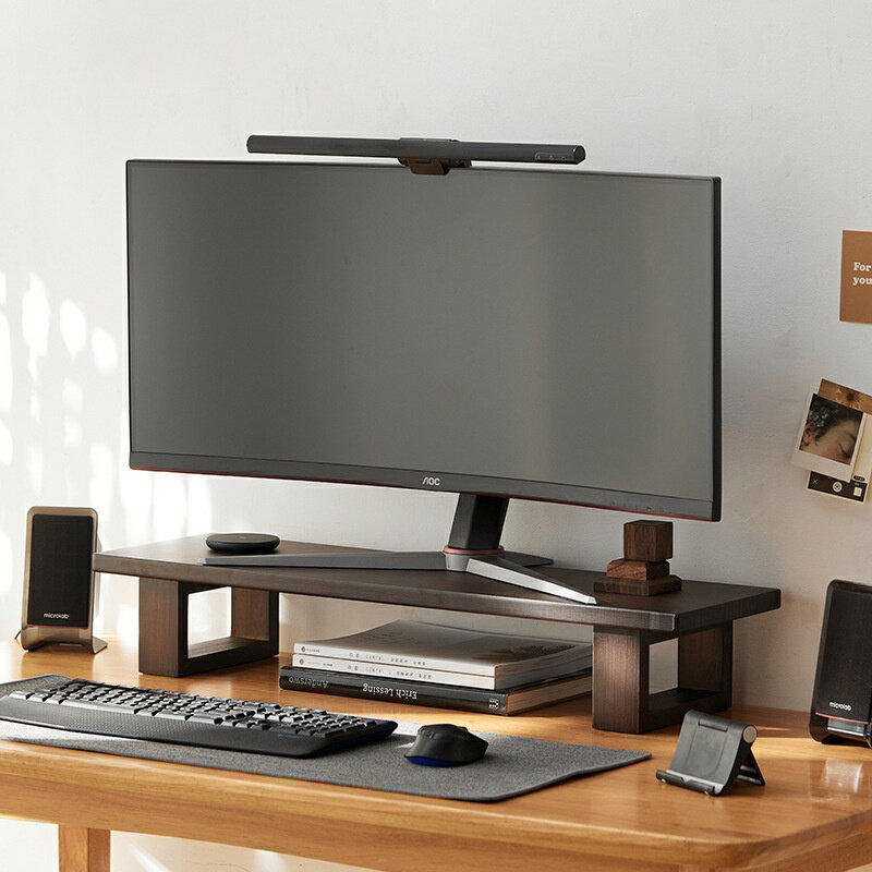 楠竹電腦架螢幕架顯示器增高架辦公室臺式電腦桌面增高架顯示屏加長置物架桌上收納架書桌辦公桌收納櫃