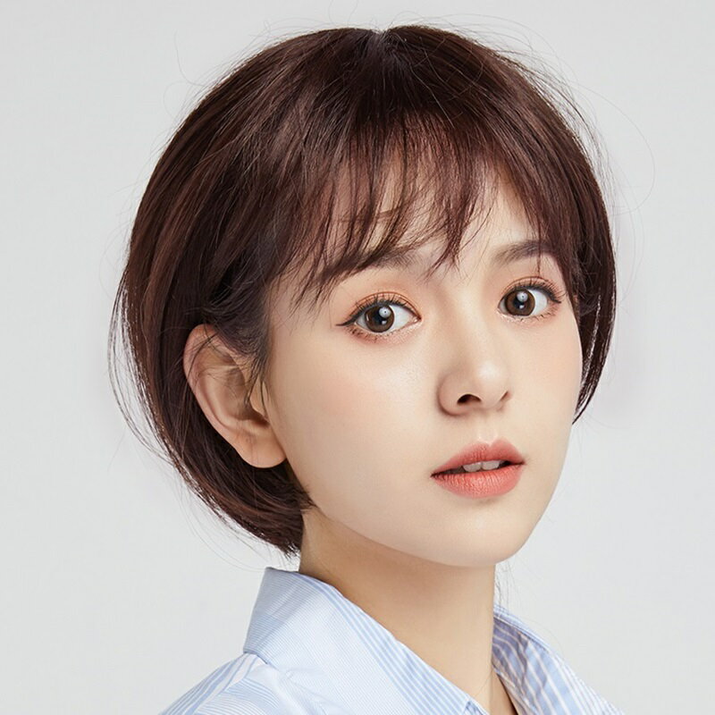短假髮整頂真髮絲-俏麗清新內彎鮑伯頭女假髮6款74cl8【獨家進口】【米蘭精品】