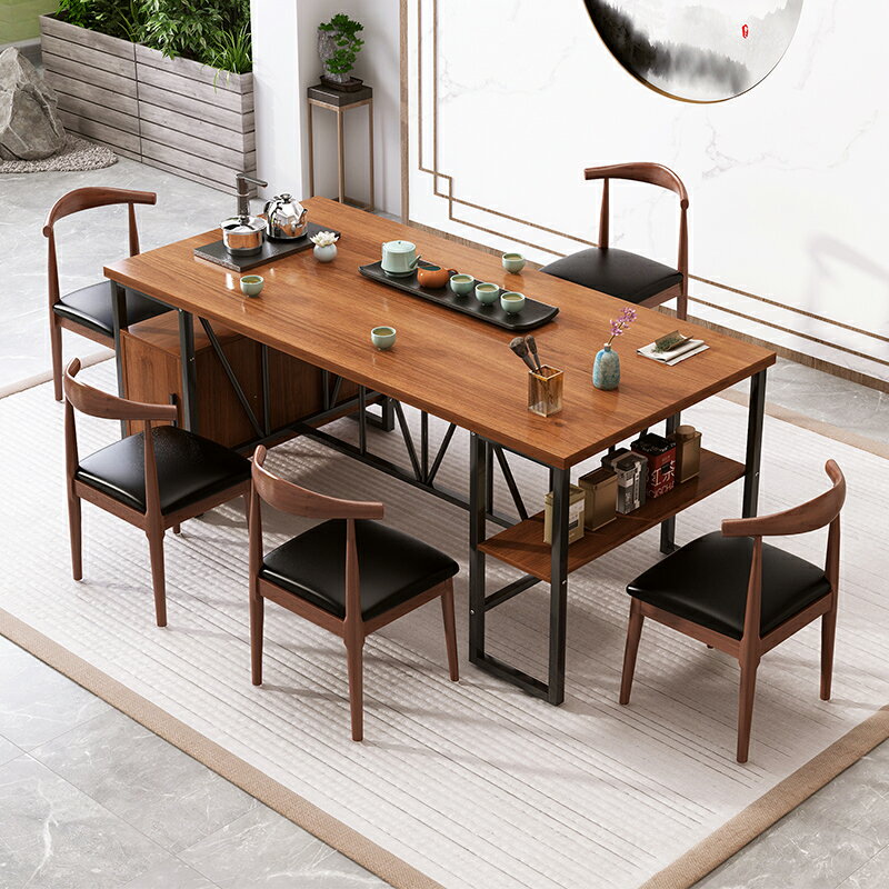 茶幾 ● 茶桌椅組合新中式一桌五椅客廳 家用 泡茶臺辦公室 簡約現代茶幾