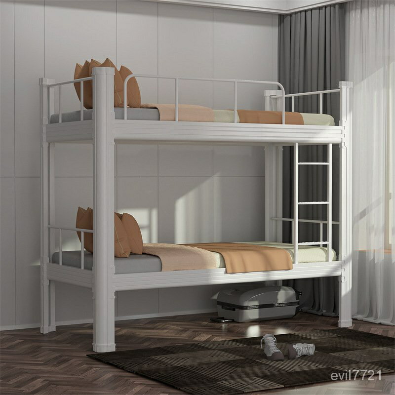 質量低價上下鋪-鐵架床-雙層高架床-宿捨高低床單雙人公寓員工鋼架-鐵藝床 PP