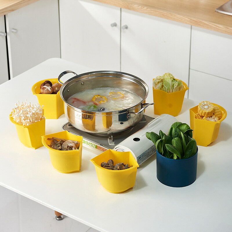 火鍋拼盤瀝水籃創意多格旋轉果蔬收納籃家用雙層塑料廚房洗菜盆
