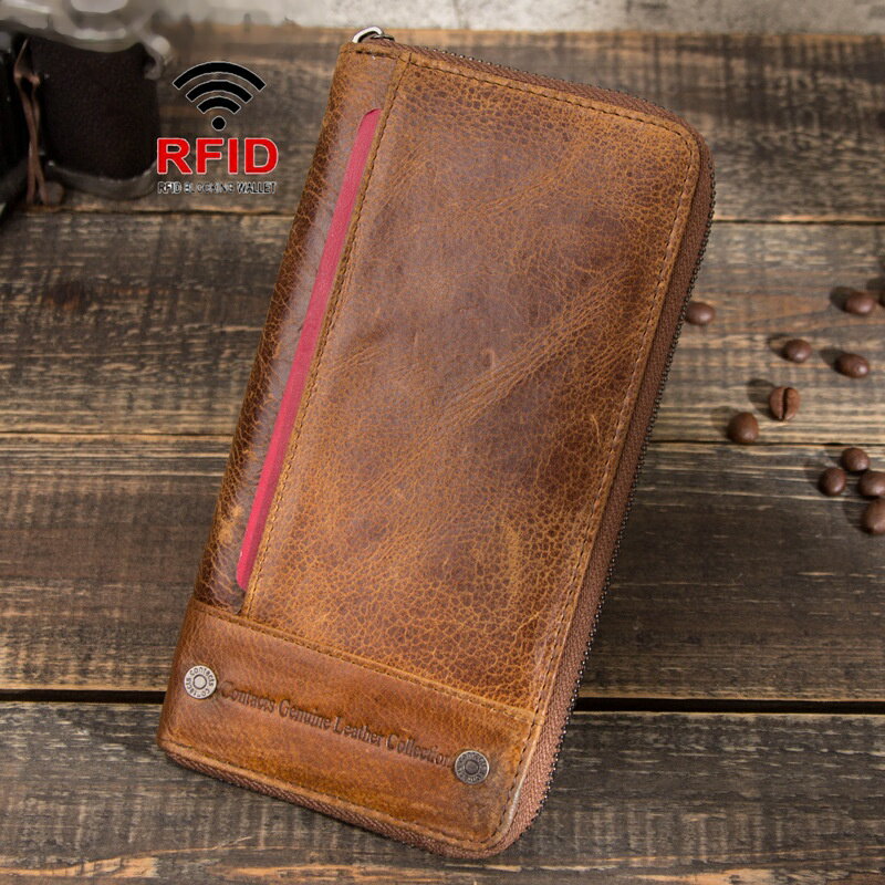 現貨+預購 真牛皮長夾真皮錢包短夾手拿包男女包包-復古瘋馬牛皮錢包男女皮夾4色74ep9【獨家進口】【米蘭精品】