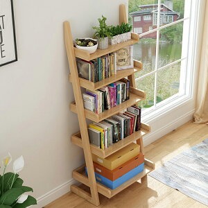 書架 ● 全實木 客廳 書架簡易 臥室書櫃置物架簡約省空間落地兒童小書架