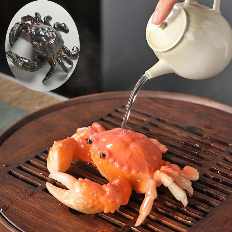 宇軒 茶寵擺件沖水變色螃蟹裝飾品創意個性茶台茶寶可養茶藝精品~四季小屋